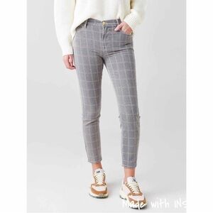 FRAME Denim Women's Le High Skinny Crop Jeans Windowpane Plaid 25